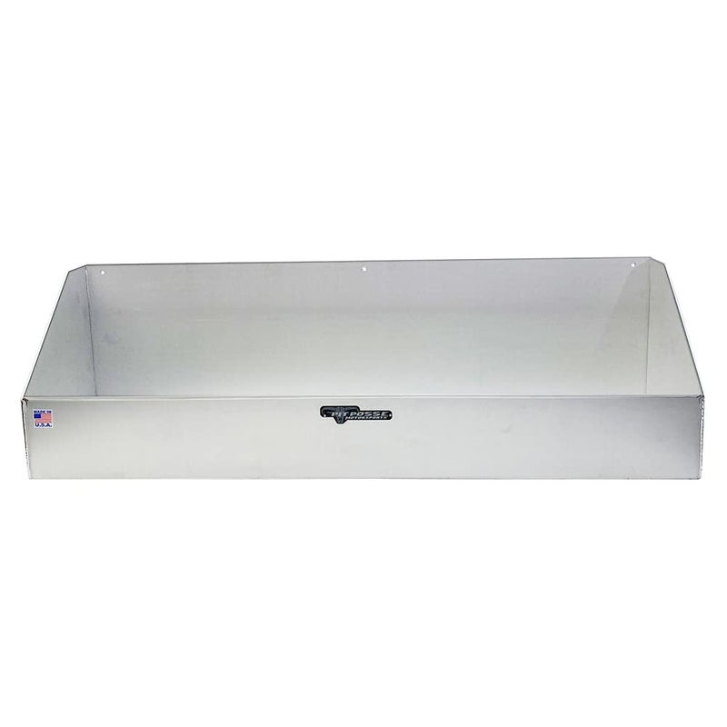 Pit Posse 449 Jack Stand Rack Holder Shelf for Trailer Garage - Made in USA - Aluminum Storage Enclosed Race Car Trailer Garage Shop Accessory Organizer Holds up to 4 Jack Stands 34 x 9 x 10 (Silver) - Image 3